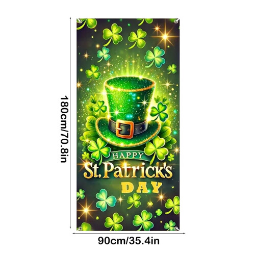 Lodret dørbanner til St. Patricks dag – Grøn udendørs 2