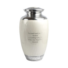 Companion Cremation Urn for Two Adult Ashes White Memorial Urn with Engraving Option