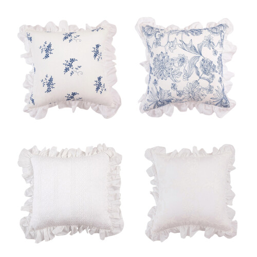Caractéristique flexible de-taie d'oreiller brodée bleue 1