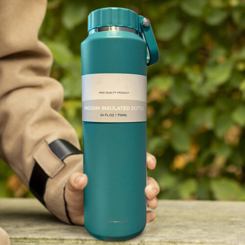 Bouteille d'eau isotherme en acier inoxydable 710 ml, étanche 2