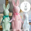 Forme de lapins de Pâques en mousse à peindre-Avec mains 25cm 3