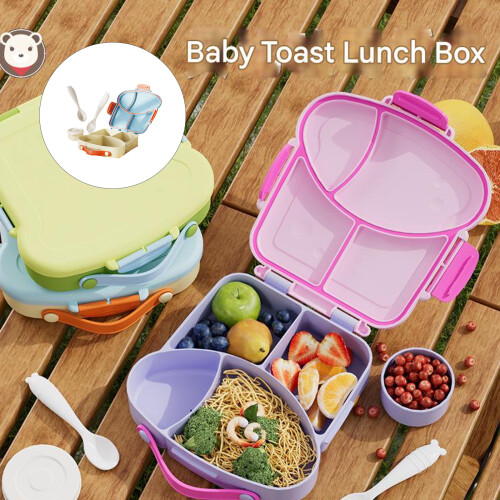 Farbenfroher Kinder-Mahlzeitbehälter mit Snack-Abschnitten,-Lila 2