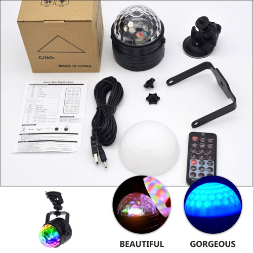 USB Disco Party Light – Sort roterende strobelampe 1