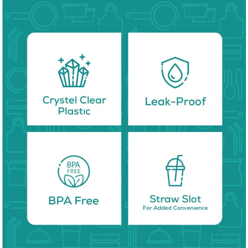 Clear Plastic Cups with Flat Lids24oz100Count 2