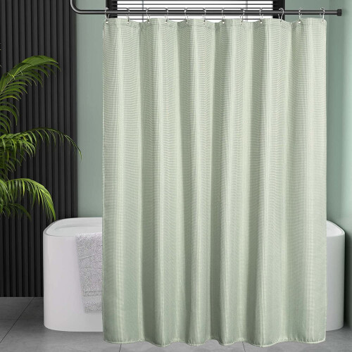 Saliegroene wafel douchegordijn 72x72 inch 1