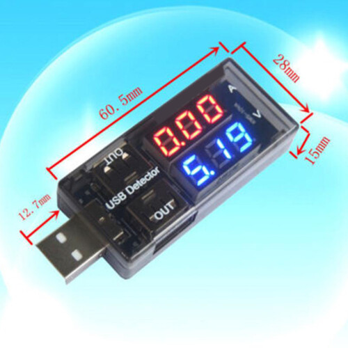3 Pack Usb Voltage Current Multimeter Detector Voltmeter Ammeter Black 1