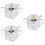 3Pcs Kitchen Seasoning Containers Iron Glass Jars with Lid Silver Set 6