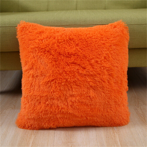 Housse de coussin douce à poils courts 43 x 43 cm