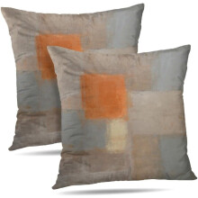 Kissenbezüge in Grau und Beige, 2er-Set, 50 x 50 cm