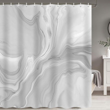 Duschvorhang in grauem Marmor-Look, 183 x 183 cm, Polyester, wasserdicht