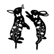 Trädgårdsstöttor från Iron Bunny, silhuettdesign, 2-pack, 35 cm