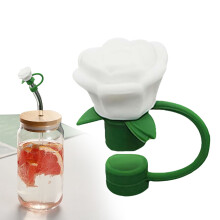 Couvercle de tasse en silicone en forme de rose, 10 mm, réutilisable