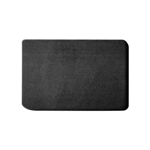 Black Polyester Floor Rug 60x40cm 1