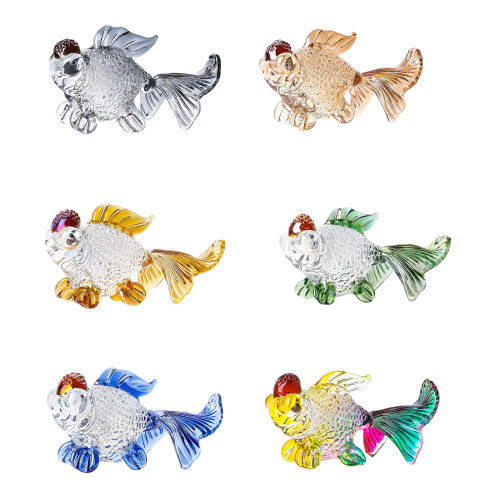 Bunte Miniatur-Karpfenfisch-Statue, künstliche-Sekt 1