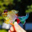 Bunte Miniatur-Karpfenfisch-Statue, künstliche-Sekt 5