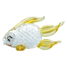 Artistic Fish Decors Delicate Crystal Fish Figurine-Golden