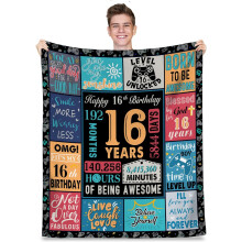Decke zum 16. Geburtstag für Jungen, 152 x 127 cm