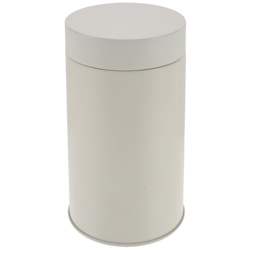 Luftdichte runde Teedose – Weißblech, 15,5 x 8,5 x