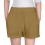 Mädchen-Leinenshorts, lässig, elastischer Bund, Taschen, Kaffee 1