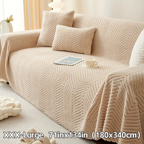 Couverture de canapé en polyester pelucheux – 1 pièce