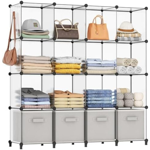 Scaffale organizer modulare a 16 cubi – Unità cubica da 30 cm
