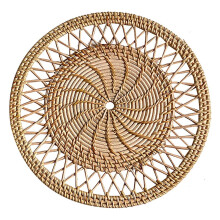 Rattan-Wandkorb-Dekoration, 30 cm rund, Boho-Stil