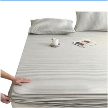 Drap-housse à rayures noires et blanches, poches profondes, pour lit simple