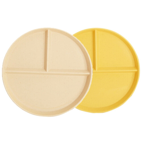 2-pack 22,5 cm tallrikar med 3 fack