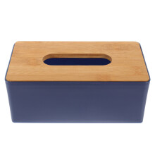 Couvercle de boîte à mouchoirs rectangulaire bleu foncé