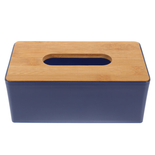 Couvercle de boîte à mouchoirs rectangulaire bleu foncé