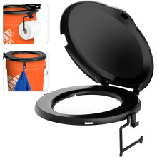 5-Gallon Bucket Toilet Seat with Rotating Lid