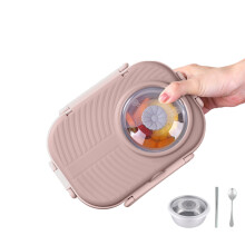Boîte à lunch en acier inoxydable 304 avec bol à soupe et ustensiles