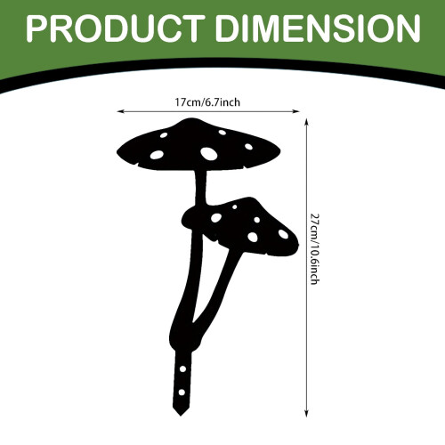 Gartenstecker in Pilzform aus Metall 2