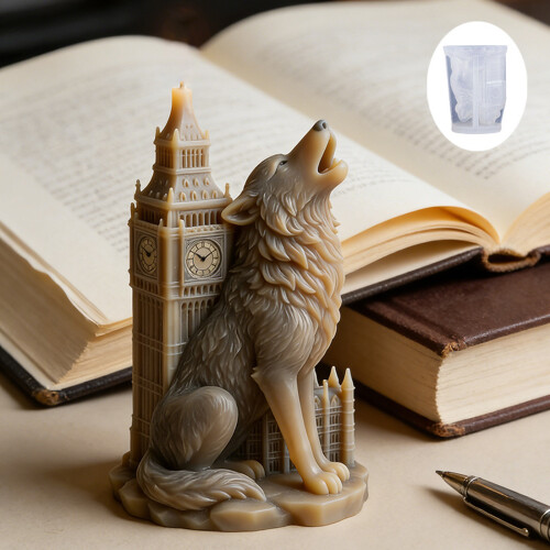 Silicone Candle Mould Featuring Wolf And Iconics Leaning Tower 2