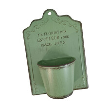 Eleganter Eimer, platzsparendes Wandregal aus Eisen für den-Grün