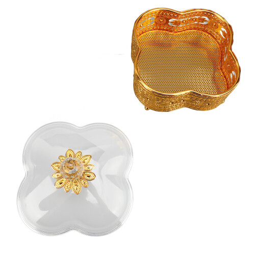 Mini-bocal en acrylique à fleurs de prune pour bijoux