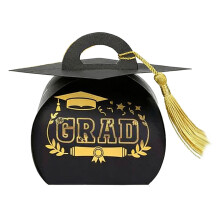 Decorative Graduation Cap Inspired Gift Box Crafted From-Black