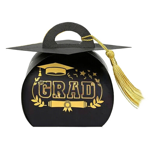 Decorative Graduation Cap Inspired Gift Box Crafted From-Black