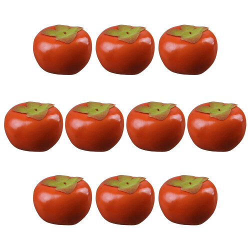 10Pcs Artificial Persimmon Fruits 8cm Realistic Simulation Foam