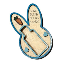 Handcrafted Rabbit Design Wine Bottle Holders Holiday-Blue