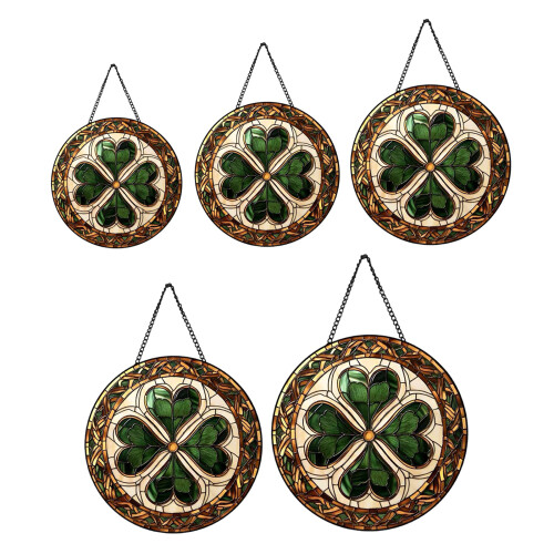 Attrape-soleil rond en vitrail, signe rond, plaques-30cm 2