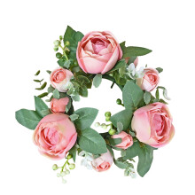 Artificial Rose Flower Candle Rings Wreath for Wedding-2