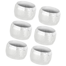 Pack of 6 Decorative Embossed Floral Pattern Napkin-Silver