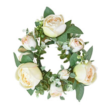 Kunstbloem Krans Valentijnsdag Kandelaar Ringen voor-3