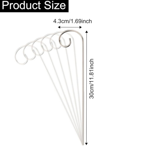 30Pcs Metal Garden Stake Label Holders Silver Shepherd Hook 2