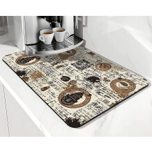 Tapis de café 24 x 18 po en diatomite absorbante avec support en caoutchouc