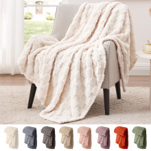 Kuschelige Kuscheldecke, weiche, leichte Baumwollmischung, Weiß