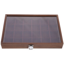 Aufbewahrungsbox für Teebeutel aus Holz mit transparentem Glas