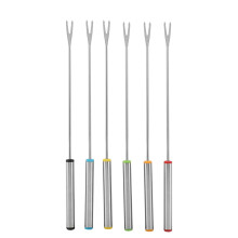 Ensemble de 6 fourchettes à fondue en acier inoxydable