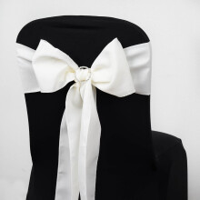 Nœuds de chaise en polyester ivoire 15 cm x 274 cm (paquet de 5)